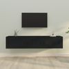 Set De 4 Uds Muebles Tv | Mueble De Salón | Armario Tv Madera Contrachapada Negro Cfw789214