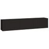 Set De 4 Uds Muebles Tv | Mueble De Salón | Armario Tv Madera Contrachapada Negro Cfw789214