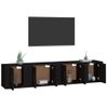 Set De 4 Uds Muebles Tv | Mueble De Salón | Armario Tv Madera Contrachapada Negro Cfw789214