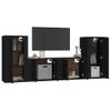 Set De 4 Uds Muebles Tv | Mueble De Salón | Armario Tv Madera Contrachapada Negro Cfw789221