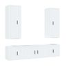 Set De 5 Uds Muebles Tv | Mueble De Salón | Armario Tv Madera Contrachapada Blanco Cfw789243