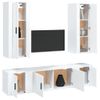 Set De 5 Uds Muebles Tv | Mueble De Salón | Armario Tv Madera Contrachapada Blanco Cfw789243