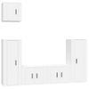 Set De 5 Uds Muebles Tv | Mueble De Salón | Armario Tv Madera Contrachapada Blanco Cfw789246