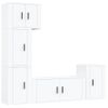 Set De 5 Uds Muebles Tv | Mueble De Salón | Armario Tv Madera Contrachapada Blanco Cfw789247