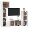 Set De 5 Uds Muebles Tv | Mueble De Salón | Armario Tv Madera Contrachapada Blanco Cfw789248