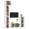 Set De 5 Uds Muebles Tv | Mueble De Salón | Armario Tv Madera Contrachapada Blanco Cfw789252