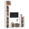 Set De 5 Uds Muebles Tv | Mueble De Salón | Armario Tv Madera Contrachapada Blanco Brillo Cfw788919