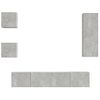 Set De 5 Uds Muebles Tv | Mueble De Salón | Armario Tv Madera Contrachapada Gris Hormigón Cfw788921