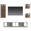 Set De 5 Uds Muebles Tv | Mueble De Salón | Armario Tv Madera Contrachapada Gris Hormigón Cfw788921