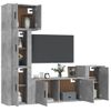 Set De 5 Uds Muebles Tv | Mueble De Salón | Armario Tv Madera Contrachapada Gris Hormigón Cfw788931