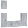 Set De 5 Uds Muebles Tv | Mueble De Salón | Armario Tv Madera Contrachapada Gris Hormigón Cfw788933