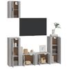 Set De 5 Uds Muebles Tv | Mueble De Salón | Armario Tv Madera Contrachapada Gris Sonoma Cfw789259