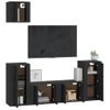 Set De 5 Uds Muebles Tv | Mueble De Salón | Armario Tv Madera Contrachapada Negro Cfw789272