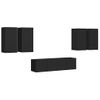 Set De 6 Uds Muebles Tv | Mueble De Salón | Armario Tv Madera De Ingeniería Negro Cfw788699