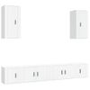 Set De 6 Uds Muebles Tv | Mueble De Salón | Armario Tv Madera Contrachapada Blanco Cfw789300