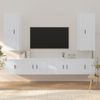 Set De 6 Uds Muebles Tv | Mueble De Salón | Armario Tv Madera Contrachapada Blanco Cfw789307