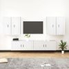 Set De 6 Uds Muebles Tv | Mueble De Salón | Armario Tv Madera Contrachapada Blanco Cfw789311