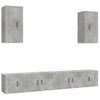 Set De 6 Uds Muebles Tv | Mueble De Salón | Armario Tv Madera Contrachapada Gris Hormigón Cfw788959