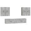 Set De 6 Uds Muebles Tv | Mueble De Salón | Armario Tv Madera Contrachapada Gris Hormigón Cfw788964