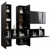 Set De 7 Uds Muebles Tv | Mueble De Salón | Armario Tv Madera Ingeniería Negro Cfw788722