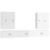 Set De 7 Uds Muebles Tv | Mueble De Salón | Armario Tv Madera Contrachapada Blanco Brillo Cfw788976