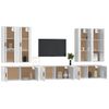 Set De 7 Uds Muebles Tv | Mueble De Salón | Armario Tv Madera Contrachapada Blanco Brillo Cfw788976