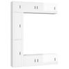 Set De 7 Uds Muebles Tv | Mueble De Salón | Armario Tv Madera Contrachapada Blanco Brillo Cfw788977