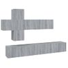 Set De 7 Uds Muebles Tv | Mueble De Salón | Armario Tv Madera Contrachapada Gris Sonoma Cfw789348