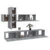 Set De 7 Uds Muebles Tv | Mueble De Salón | Armario Tv Madera Contrachapada Gris Sonoma Cfw789348