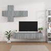 Set De 7 Uds Muebles Tv | Mueble De Salón | Armario Tv Madera Contrachapada Gris Sonoma Cfw789351