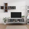 Set De 7 Uds Muebles Tv | Mueble De Salón | Armario Tv Madera Contrachapada Gris Sonoma Cfw789351