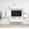 Set De 8 Uds Mueble Tv | Mueble De Salón | Armario Tv De Madera Contrachapada Blanco Cfw788229