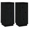 Pack 2 Uds Aparador | Armario De Cocina | Buffet De Salón Madera Maciza De Pino Negro 31,5x34x75 Cm Cfw732233