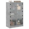 Aparador Alto | Armario De Cocina | Buffet De Salón Con Puertas Madera Gris Hormigón 68x37x109 Cm Cfw732262