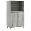 Aparador Alto | Armario De Cocina | Buffet De Salón De Madera Contrachapada Gris Sonoma 60x36x110 Cm Cfw732306