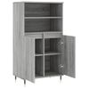 Aparador Alto | Armario De Cocina | Buffet De Salón De Madera Contrachapada Gris Sonoma 60x36x110 Cm Cfw732306