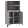 Aparador Alto | Armario De Cocina | Buffet De Salón De Madera Contrachapada Gris Sonoma 60x36x110 Cm Cfw732307