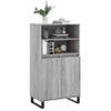 Aparador Alto | Armario De Cocina | Buffet De Salón De Madera Contrachapada Gris Sonoma 60x36x110 Cm Cfw732308