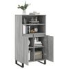 Aparador Alto | Armario De Cocina | Buffet De Salón De Madera Contrachapada Gris Sonoma 60x36x110 Cm Cfw732308