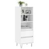 Aparador Alto | Armario De Cocina | Buffet De Salón Madera Contrachapada Blanco Brillo 40x36x110 Cm Cfw732973