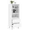 Aparador Alto | Armario De Cocina | Buffet De Salón Madera Contrachapada Blanco Brillo 40x36x110 Cm Cfw732973