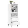 Aparador Alto | Armario De Cocina | Buffet De Salón Madera Contrachapada Blanco Brillo 40x36x110 Cm Cfw732975