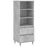 Aparador Alto | Armario De Cocina | Buffet De Salón Madera Contrachapada Gris Hormigón 40x36x110 Cm Cfw733197