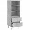 Aparador Alto | Armario De Cocina | Buffet De Salón Madera Contrachapada Gris Hormigón 40x36x110 Cm Cfw733198