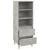 Aparador Alto | Armario De Cocina | Buffet De Salón Madera Contrachapada Gris Hormigón 40x36x110 Cm Cfw733199