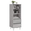 Aparador Alto | Armario De Cocina | Buffet De Salón Madera Contrachapada Gris Sonoma 40x36x110 Cm Cfw733597