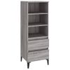 Aparador Alto | Armario De Cocina | Buffet De Salón Madera Contrachapada Gris Sonoma 40x36x110 Cm Cfw733598