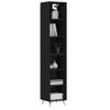 Aparador Alto | Armario De Cocina | Buffet De Salón Madera Contrachapada Negro 34,5x32,5x180 Cm Cfw733851