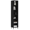 Aparador Alto | Armario De Cocina | Buffet De Salón Madera Contrachapada Negro 34,5x32,5x180 Cm Cfw733856