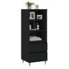 Aparador Alto | Armario De Cocina | Buffet De Salón Madera Contrachapada Negro 40x36x110 Cm Cfw733860